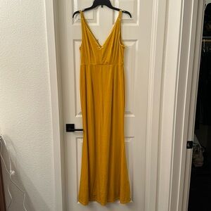 Yellow Velvet floor length dress
